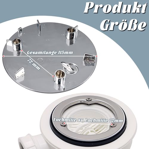 Duschablauf Deckel 115 mm, Duschabfluss Abdeckung, Abflussdeckel Dusche, Duschdeckel Abdeckhaube Verchromt für Viega 649982 Modell 6964