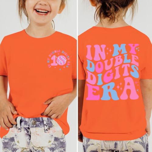 Image of Pairxily in My Double Digits Era Shirt for Girls 10th Cute 10 Year Old Girl Happy Birthday Shirts Gifts Short Sleeve Tops