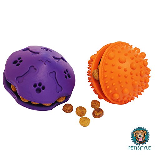 PET(S)TYLE Interactive Dog Treat Toys, 2 Piece