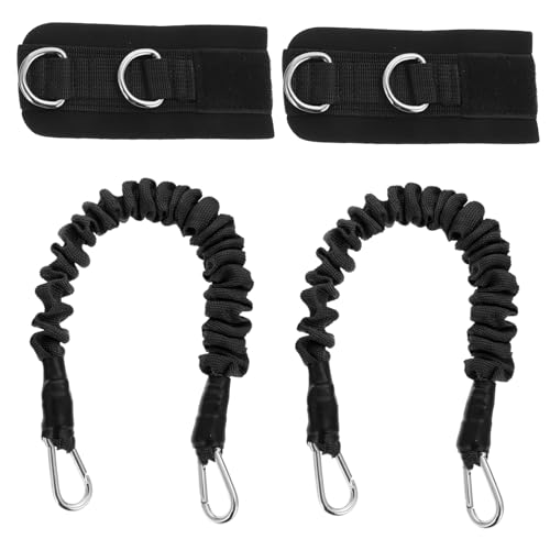 DECOMELODY Bandas de Tobillo Profesionales Ajustables para Entrenamiento Resistentes y Portátiles Accesorio de Ejercicio para Tonificar Piernas y Glúteos de Negro