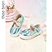 THEE BRON Girls Glitter Sneakers Comfy Fashion Shoes for Toddlers Easy Strap Closure(AS402 Toddler,Blue/10M)