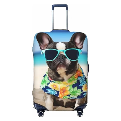 Kururi French Bulldog Summer Print Suitcase Cover Personalized Travel Luggage Cover Trolley Case Cover Travel Luggage Protector Cover Suitable For Travel Business Trip X-Large