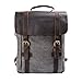 Produktbild S-ZONE 15 Inch Laptop Rucksack Segeltuch Leder Canvas Vintage-Stil Unisex Daypack Schulrucksack Reisetasche Wandertasche für Arbeit Freizeit Aktualisiert Doppelte Reißverschluss Version