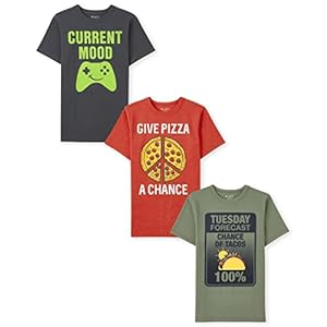 The Children’s Place Boys’ Assorted Everday Short Sleeve Graphic T-Shirts,multipacks