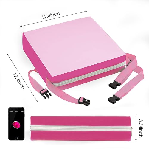 Image of Toddler Booster Seat Dining, Washable 2 Straps Safety Buckle Kids Booster Seat for Dining Table, Portable Travel Increasing Cushion (Pink-PU)