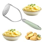 Potato Ricer, Storeable Potato Masher Stainless Steel Features Anti-Slip Handle, Masher Kitchen Tool for Making Mashed Potatoes Vegetable Puree Fruit Puree Complementary Foods