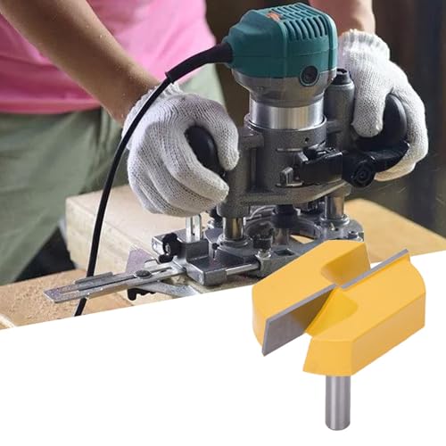 8mm Schaft Bodenreinigung Reinigung Fräser Set, Hartmetall Schaft Bodenreinigung Fräser 57 mm Schnittdurchmesser T Nut Fräser für Holz Spanplatte Oberfräse Hobelfräser