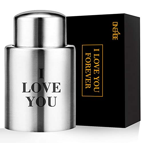 Stocking Stuffers Christmas Gifts for Him Husband Men Dad,Wine Stopper "I LOVE YOU", Unique Valentines Day Love Gift for Him,Anniversary Fathers Birthday Day Gift Idea for Boyfriend,Gift Box