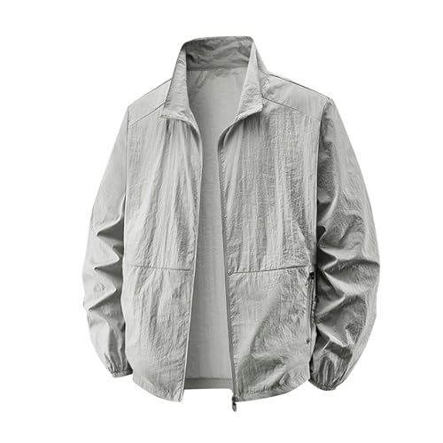 Quick-Dry Men's UV Shirt UPF 50+ Sun Protective Zip Up Lightweight Jackets Fishing Tops Long Sleeve Summer Wear