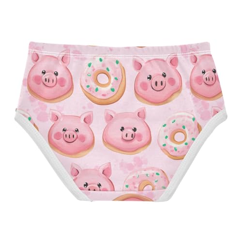 Wusikd Cute Pigs Head Girls' Underwear Cotton Donuts Girls Briefs Soft Toddler Underwear 2T2