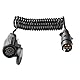 JVJ 7 auf 13 Polig Spiralkabel 3m Adapter Anhänger Verlängerungskabel AdapterKabel Verbindung Verbindungskabel mit Stecker 7 Polig und Steckdose 13 Polig für 12V Wohnwagen KFZ Wohnmobil PKW