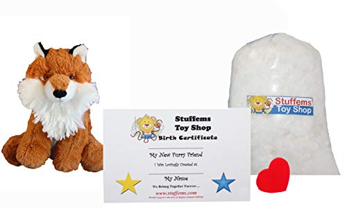 Make Your Own Stuffed Animal Mini 8 Inch Super Fluffy Fox Kit - No Sewing Required!