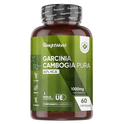 Garcinia Cambogia Pura Natural en Cápsulas | Suplemento de Alta Potencia para Adelgazar | Reductor del Apetito y Termogénico para Quemar Grasas | Con Ácido Hidroxicítrico | WeightWorld