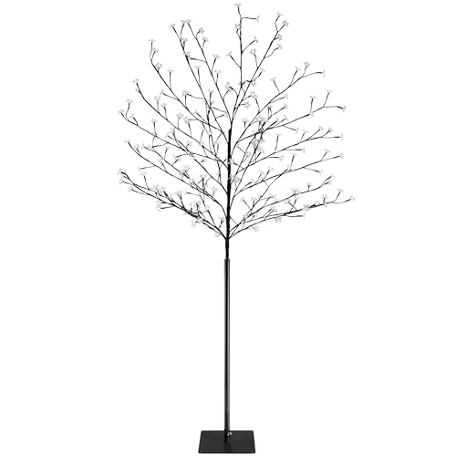MONZANA® Lámpara de Árbol de Navidad 220 Leds Blanco Frío Flores de Cerezo 220cm Interior Exterior Mando a Distancia