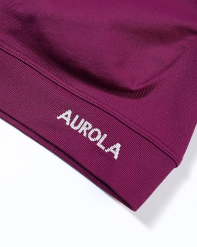 Image of AUROLA Influence Women Crop Top Short Sleeve Compression Workout T-Shirt | Raglan Short Sleeve Crop Top, High-Stretch Seamless Knit, Stay-Put Ribbed Underband, Soft Breathable Comfort