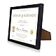 GraduatePro A4 Bilderrahmen Holz Urkunde Dokument din University Certificate Frame Passepartout Diplom Format Academica Zertifikate zum Hängen Schwarz