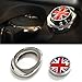 iJDMTOY Classic Red/Blue Color UK Union Jack Design Engine Start Push Start Cap Cover Decoration, Compatible with 2nd Gen MINI Cooper