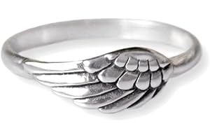 Delicate 925 Sterling Silver Angel Wing Ring