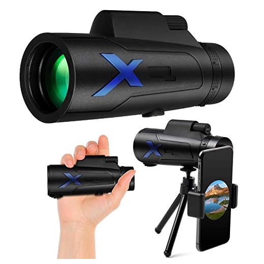 Monocular Telescope 12x50 High Power IPX7 Waterproof FMC BAK4 Prism with Tripod&Smartphone Adapter for Wildlife Bird Watching Hunting Camping Travelling Wildlife Secenery