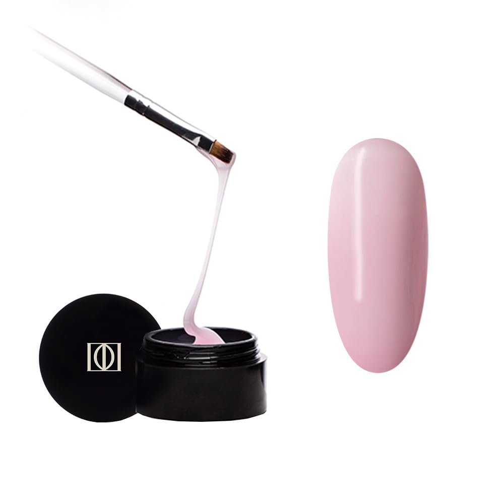 Didier Lab Premium Nail Builder Gel Milky Pink - Strengthens Natural Nails - LED UV Builder Nail Gel - Hard Gel Nail Builder for Nail Repair and Nail Extensions 1.76 fl oz