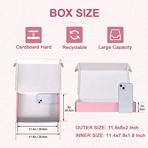 Ougebox 11.8X8X2 Inch Shipping Boxes For Small Business 25 Pack Pink Cardboard Corrugated Flat Mailer Boxes For Shipping Packaging Literature Mailer Box Packing Gift Supplies #TOP1