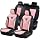 Leather Seat Covers, Car Seat Covers Full Set, Car Seat Protectors 5 Seats, Pink Driver Seat Covers Fit for Most Cars Trucks SUV