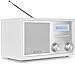 Produktbild Blaupunkt Nostalgieradio RXD 180 DAB+ mit AUX IN und Bluetooth, UKW PLL Radio mit RDS, 5 Watt RMS LC-Farbdisplay, Küchenradio mit einfacher Bedienung, mit Kopfhöreranschluss, Drehregler, Weiß