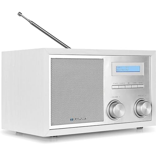 Blaupunkt RXD 180 Dab Plus Digital Radio, kleines Bluetooth Radio, Aux In, Ukw Fm Radio mit Rds, Küchenradio einfache Bedienung, Drehregler, weiß