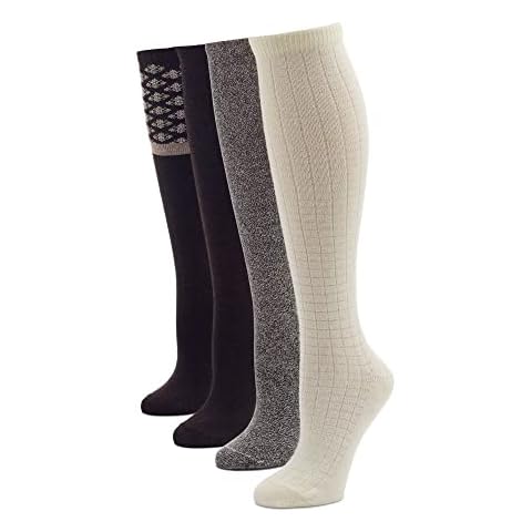 HUE Calcetines Altos de Punto Plano Casuales, Pack de 4 para Mujer Cover