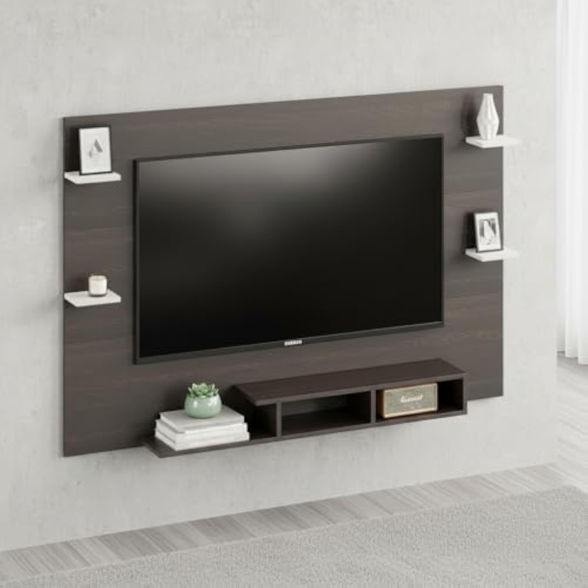 HRS Engineering Wood Wall Mount TV Unit, Ideal for 55 Inch TV