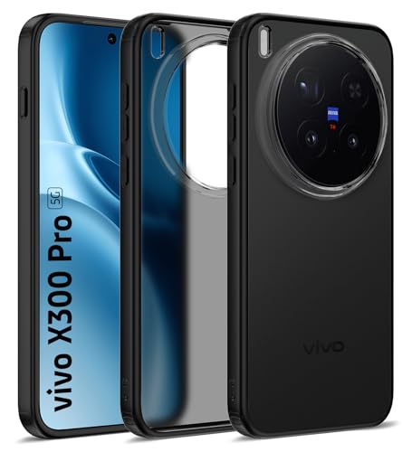 Golden Sand Rugged Frosted Back Cover Case for Vivo X300 Pro Case, Black