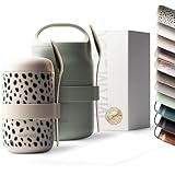 MAMEIDO Termo para Comida 500 ml, Taza Aislada de Acero Inoxidable para Alimentos sin BPA para muesli, comida para bebés, helado y sopa (Almond Flakes)
