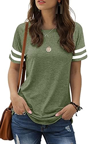 Sieanear Womens T Shirts Short Sleeve Striped Color Block Leopard Casual Tops 1 Sieanear Womens T Shirts Short Sleeve Striped Color Block Leopard Casual Tops
