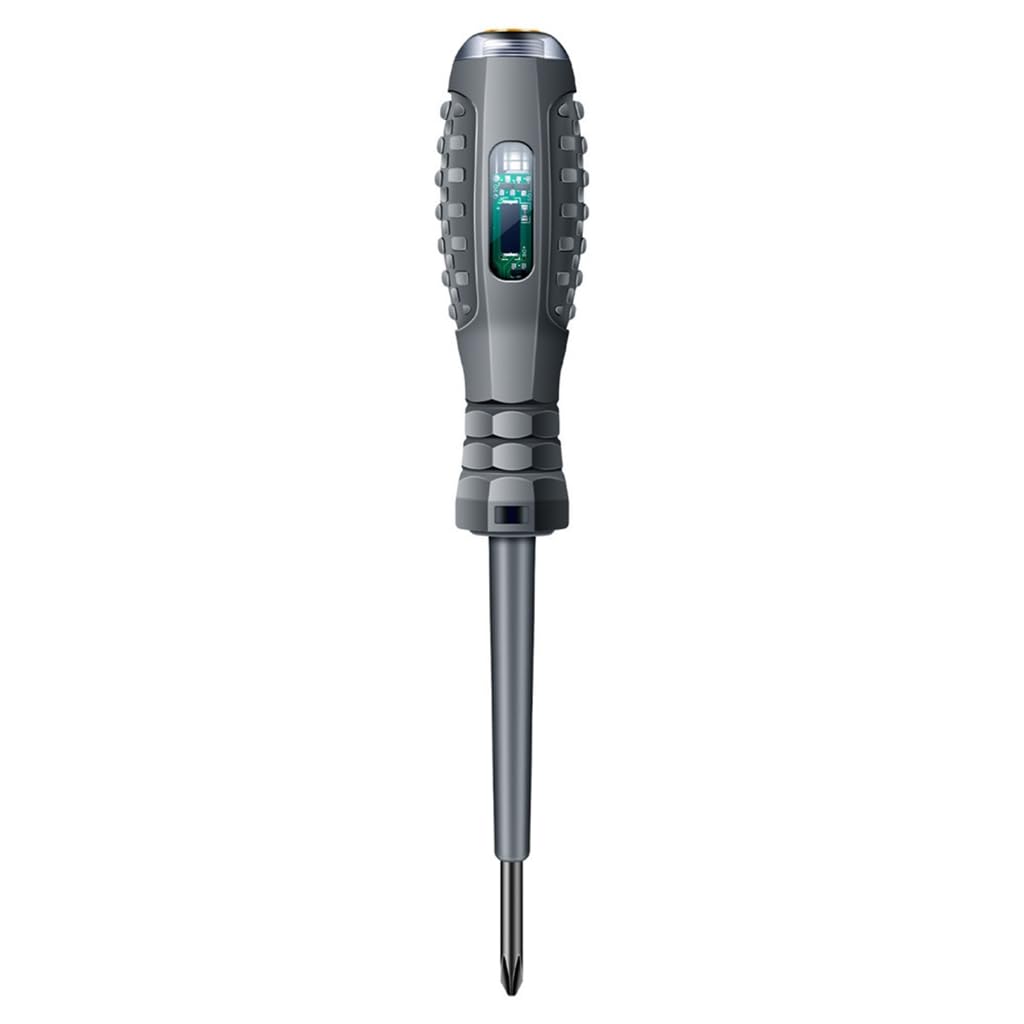 LED Light Voltage Detector Screwdriver Test Screwdriver Voltage Detector Pen Light Circuit Tester Electric Test Pen (10-C)