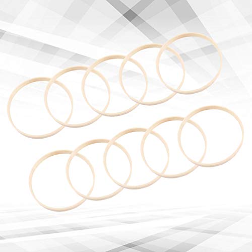 Anéis de madeira STOBOK 12 peças, 10 cm, argolas de macramê, anéis de bambu apanhador de sonho, argo