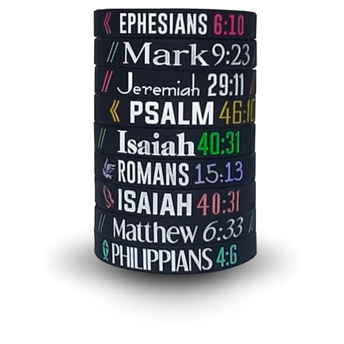 BAMXSXBO 18 Pcs Bible Verse Bracelets,Inspirational Christian Scripture Wristbands,Religious Gifts for Men Women(18 Pcs)