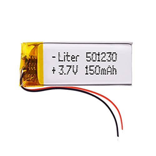 Batería 501230 LiPo 3.7V 150mAh 0.555Wh 1S 5C Liter Energy Battery para Electrónica Recargable teléfono portátil vídeo mp3 mp4 luz led GPS - No Apta para Radio Control 32x12x5mm (150mAh|501230) Cover