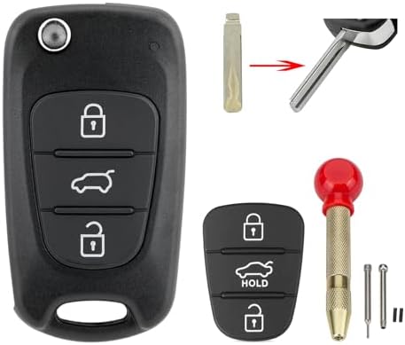 Coque De Clé De Rechange Pour Kia Et Hyundai (i20, I30, Sportage, Ceed, Rio, Etc.) - Avec Outil De Démontage - Remplacement Facile Sans Programmation