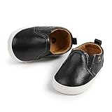 Infant Baby Boys Girls Shoes Soft Sole Slip On Newborn Crib Moccasins Casual Sneaker Flat Lazy Loafers First Walkers Shoe Black 6-12 Months