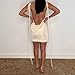 JUMISEE Women Sexy Backless Draped Mini Dress Elegant Sleeveless Spaghetti Strap Bodycon Evening Dress Club Party Dress
