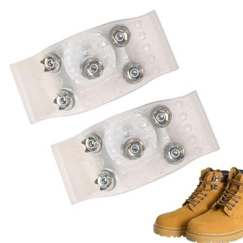 Pinzas para zapatos de hielo, 2 crampones de nieve, tacos de tracción para nieve, botas de hielo, agarres antideslizantes para caminar sobre nieve y hielo