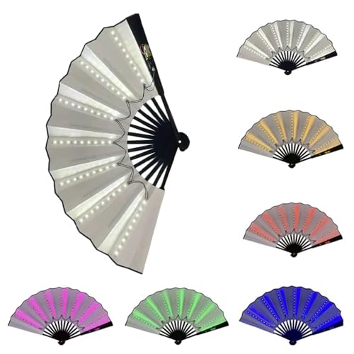 Ya en mundofriki.es: Abanico de mano con luces LED para fiestas, con botas en el suelo, plegable, para mujer, para baile en línea, actuaciones en escenario, cumpleaños, boda, decoración del hogar, regalo para entusiastas