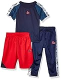 RBX Baby Boys 3 Piece Performance Top, Short and Pant Set, Ruin Jump Fly Navy, 18M