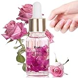 Nagelhautöl mit Rosanduft, 15ml Cuticle Oil Nail Care - Blumen Nagelhautöl, Nagelpflegeöl für Feuchtigkeitspflege & Repair Intensivpflege, Tropfspritze Anwendung - Ideal für tägliche & unterwegs