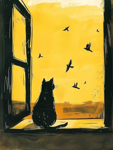 Cuadros para pintar por números kit de gato DIY con acrílicos 90x120cm manualidades adultos