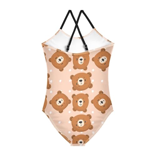Toddler Cute Bear Faces One Piece Swimsuits for Girls 3T 202c17832
