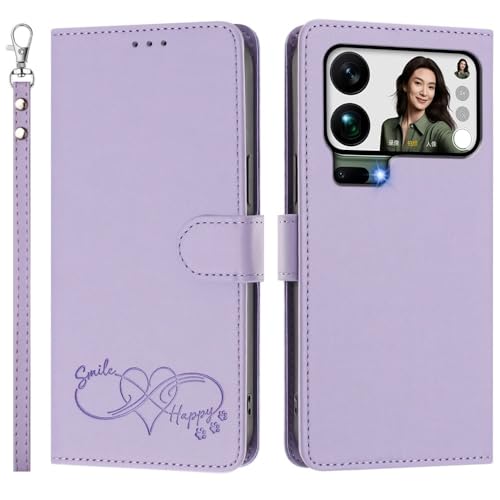 Housse Xiaomi 17 Pro violette en cuir synthétique idéale pour visionner vos vidéos en voyage