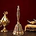 HASHCART® Super Loud Solid Brass Hand Bell Call Bell - Puja Bell for Mandir Handbell for Wedding Events Decoration | Christmas Colorful Jingle Bell | 6.30 inch