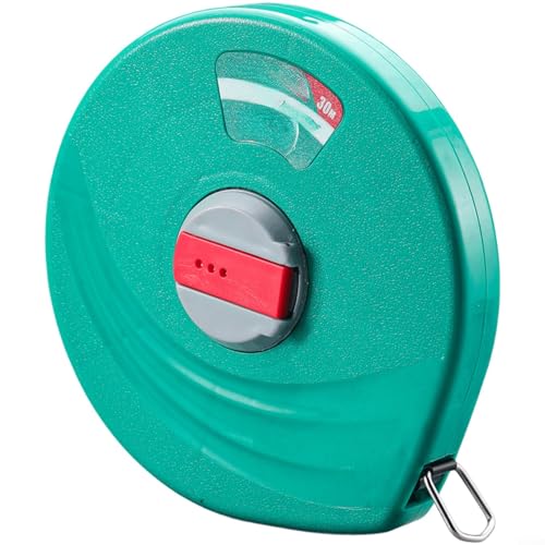 Image of EXTRWORY Heavy Duty Fiberglass Tape Measure With Dual Scale Shockproof Case Smooth Retraction Waterproof Rustproof For Construction Site Surveying Work(30m [Green])