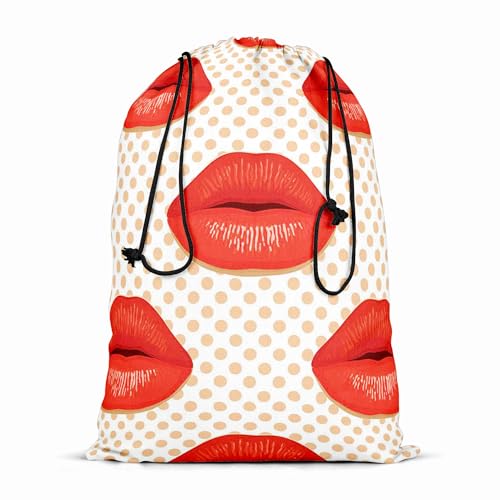 Image of ArtzFolio Red Lips | Reusable Sack Bag | Bag for Gym, Storage, Vegetable & Travel